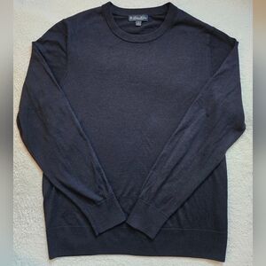 Brooks Brothers Men's 100% Fine Merino Wool Navy Crewneck Sweater Sz L